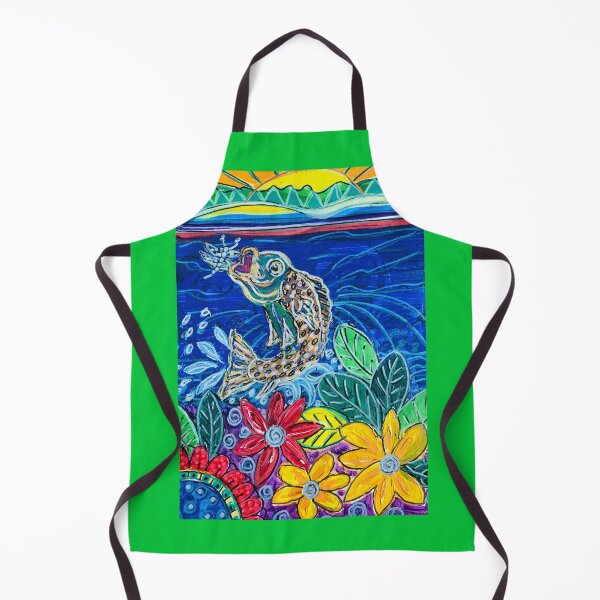 Item preview, The One That Got Away – Bright Fun Fish Jumping for an Insect | Lucky Escape Art designed and sold by Nikkiart24.redbubble.com.