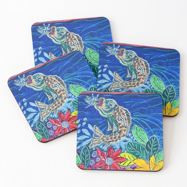 Item preview, The One That Got Away – Bright Fun Fish Jumping for an Insect | Lucky Escape Art designed and sold by Nikkiart24.redbubble.com.