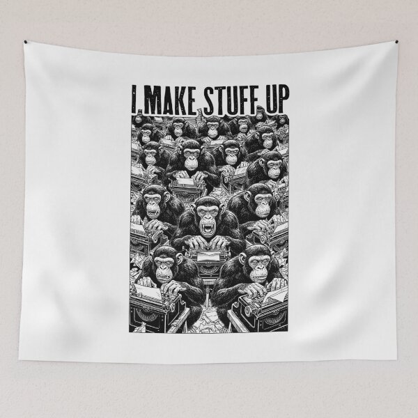 Item preview, I Make Stuff Up Vintage Typewriter Writer Author Monkeys designed and sold by GrandeDuc.