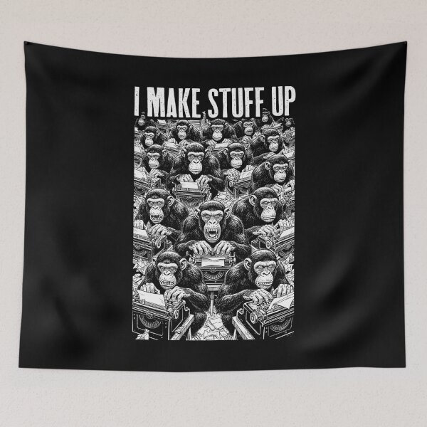 Item preview, I Make Stuff Up Vintage Typewriter Writer Author Monkeys designed and sold by GrandeDuc.