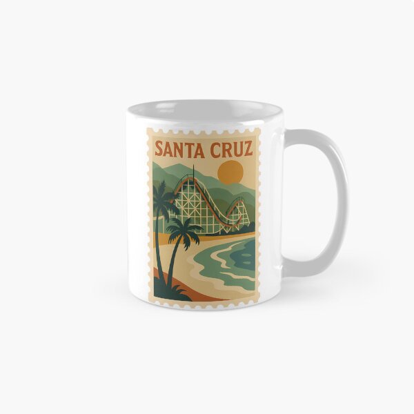 Item preview, Vintage Santa Cruz Stamp | Retro California Coastal Emblem | Classic Santa Cruz Travel Mark | Old-Style Beach City Illustration designed and sold by PaintedPixels01.