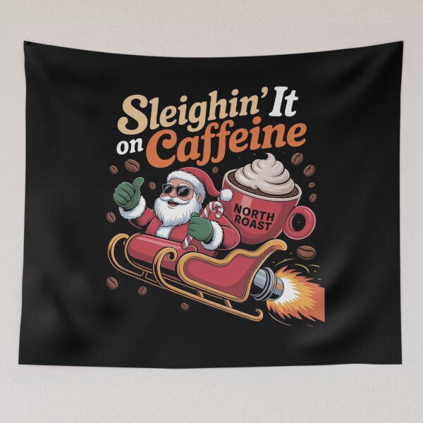 Item preview, Sleighin It on Caffeine Funny Santa Christmas Coffee designed and sold by ReadySide.