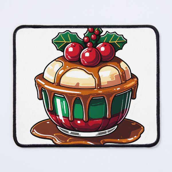 Item preview, Cute Pixel Christmas Pudding with Holly Topping designed and sold by BankMano.