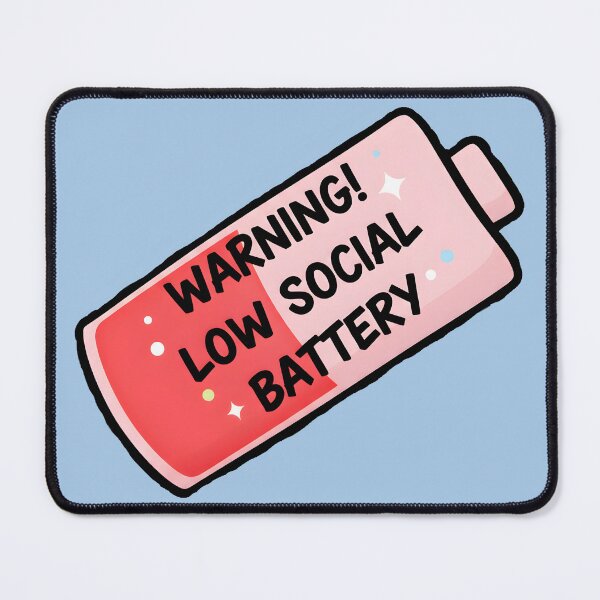 Item preview, Warning! Low Social Battery – Funny Introvert designed and sold by Chaotic Neutral.