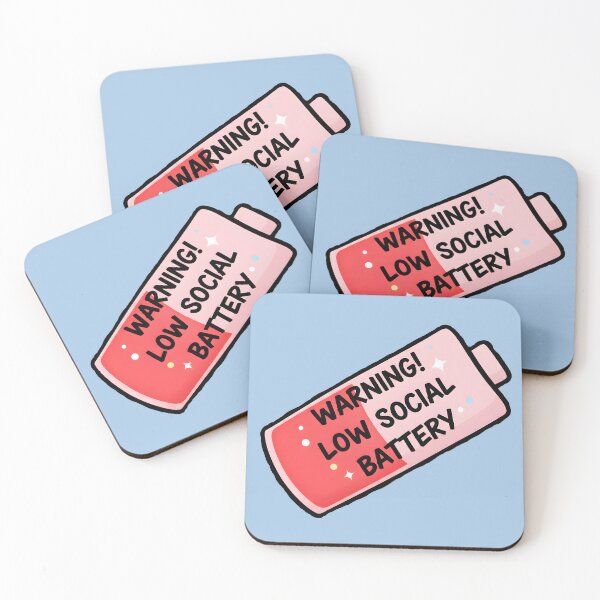 Item preview, Warning! Low Social Battery – Funny Introvert designed and sold by Chaotic Neutral.
