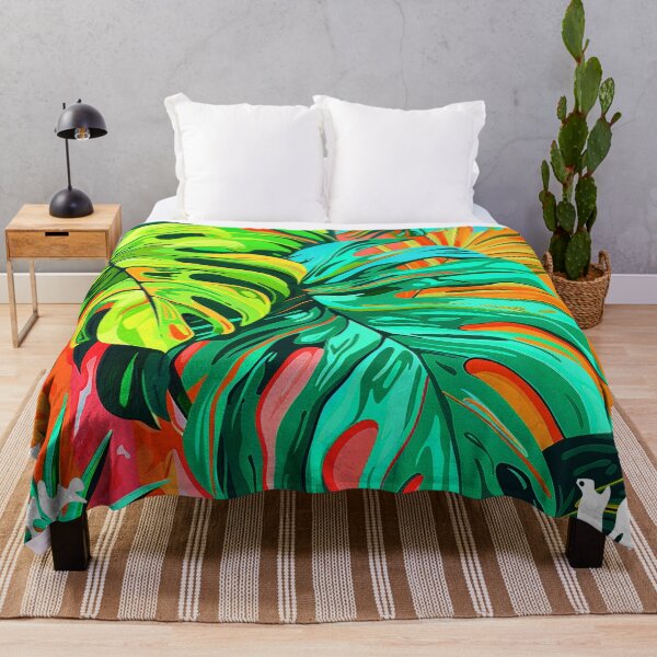 Item preview, Palm Leaves In Fern Green, Aquamarine, And Orange designed and sold by DEC02.