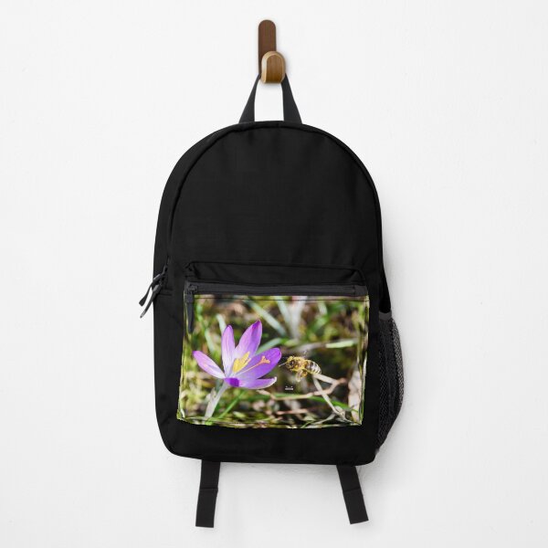 Item preview, Honeybee in flight – Pollen-rich & Violet / Swiss Artwork Photography designed and sold by Raphael Wolf.