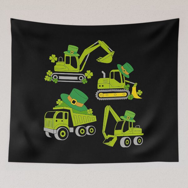 Item preview, Irish Construction Truck Crane Toddler Boys St Patricks Day designed and sold by ValerieRodrigue.