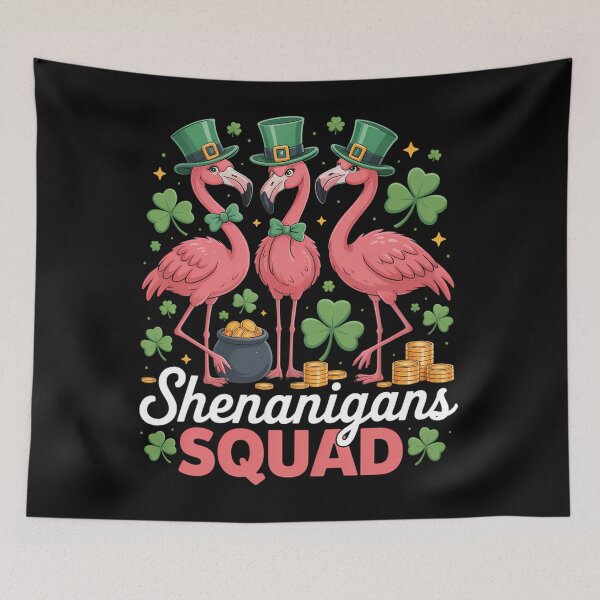 Item preview, Shenanigan Squad Irish Flamingo St Patrick's Day designed and sold by ValerieRodrigue.