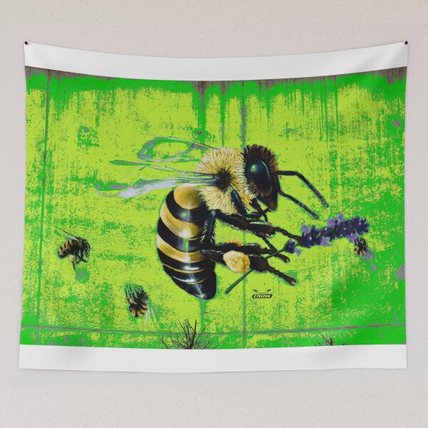Item preview, Street art honeybee – lavender & green / Swiss Artwork Photography designed and sold by Raphael Wolf.