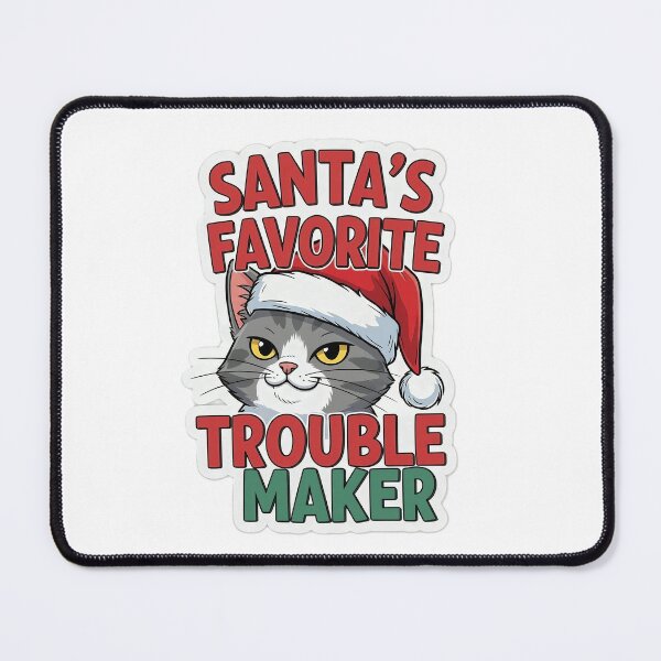 Item preview, Santa’s Favorite Trouble Maker Cat – Funny Christmas Cat Sticker designed and sold by Mido-artister.