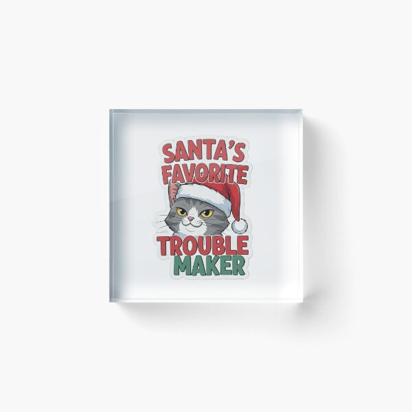 Item preview, Santa’s Favorite Trouble Maker Cat – Funny Christmas Cat Sticker designed and sold by Mido-artister.