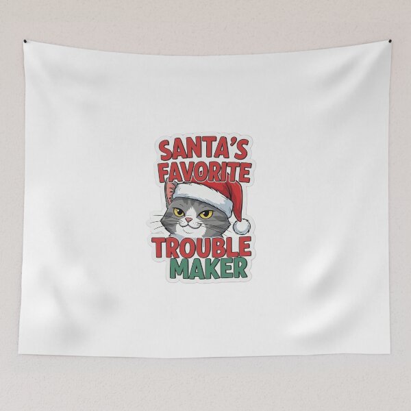 Item preview, Santa’s Favorite Trouble Maker Cat – Funny Christmas Cat Sticker designed and sold by Mido-artister.