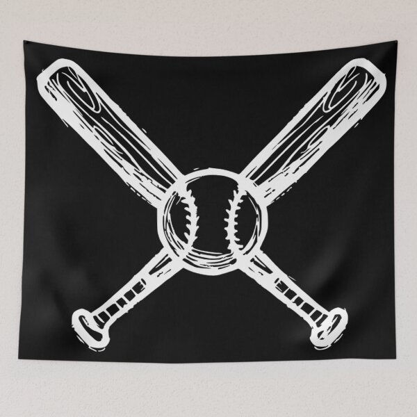 Item preview, Crossed Baseball Bats and Ball Graphic - Black and White Hand-Drawn Sports Logo - Grunge Style Baseball Tee designed and sold by EpicSportsArt.