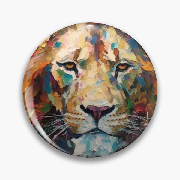 Item preview, Majestic Lion Face Impasto Palette Knife-Style Art designed and sold by DEC02.
