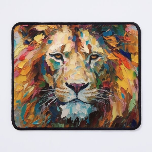 Item preview, Majestic Lion Face Impasto Palette Knife-Style Art designed and sold by DEC02.