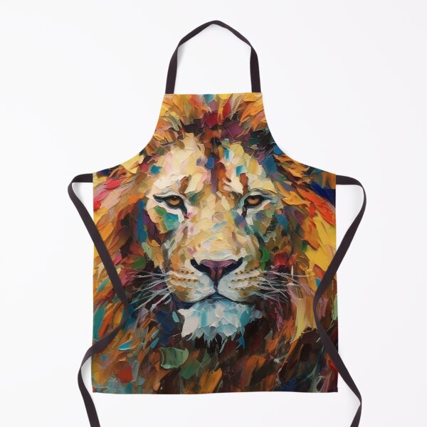 Item preview, Majestic Lion Face Impasto Palette Knife-Style Art designed and sold by DEC02.