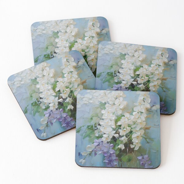 Item preview, Lilac Hues And White Floral Impasto-Style Art designed and sold by DEC02.