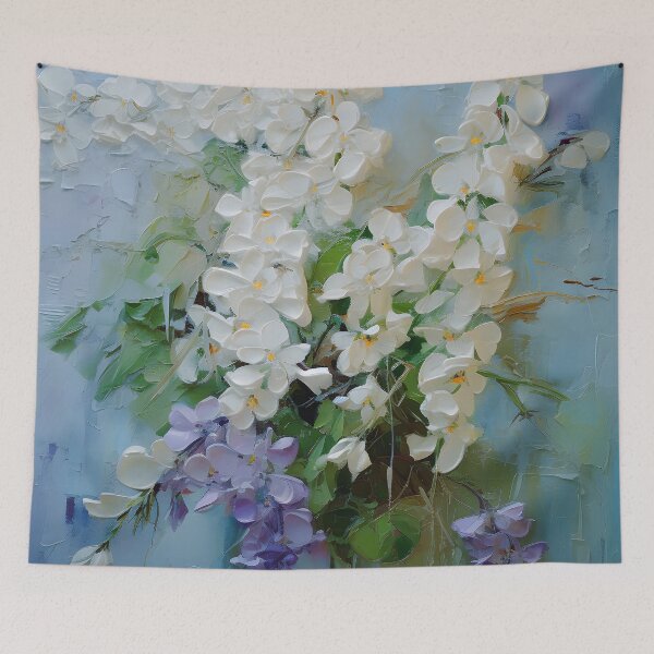 Item preview, Lilac Hues And White Floral Impasto-Style Art designed and sold by DEC02.