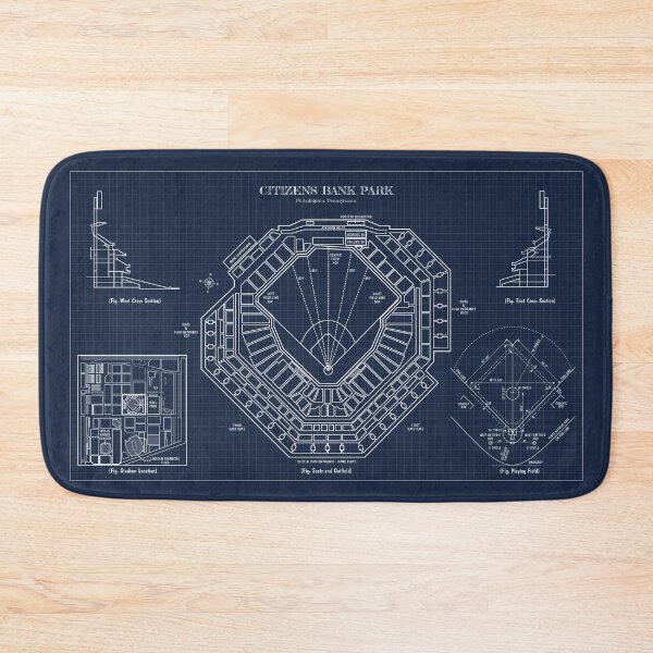 Item preview, Citizens Bank Park (Navy Blueprint) designed and sold by BGALAXY.