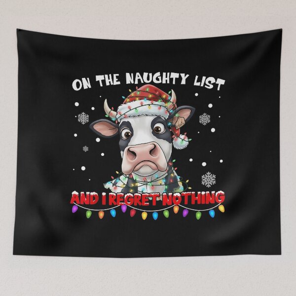 Item preview, Funny Naughty List Christmas Cow T-Shirt designed and sold by LashondaGreen89.