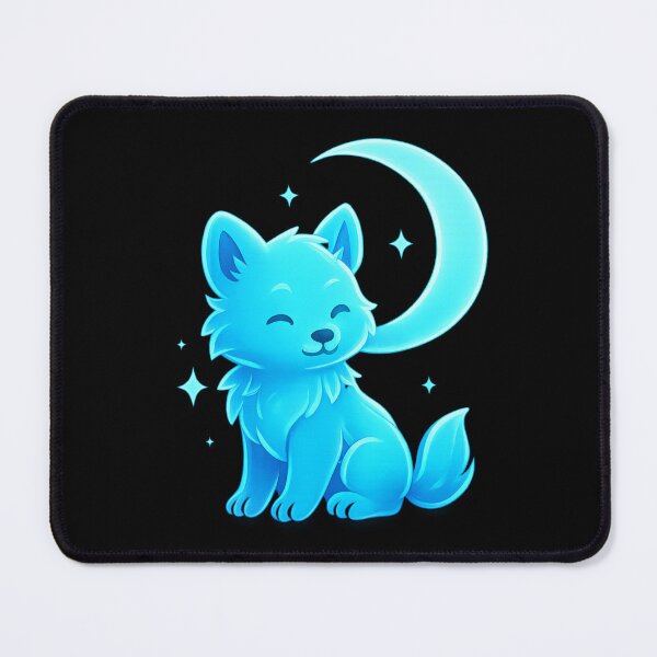 Item preview, Neon Baby Fox – Cute Moonlight Glow Fox | Kawaii Blue Cosmic Fox Art designed and sold by GoldenDreamGallery.
