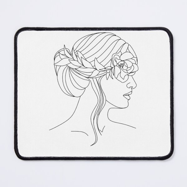 Item preview, Continuous Line Drawing Floral Updo | Simple Nature Aesthetic designed and sold by ZentroShop.