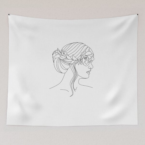 Item preview, Continuous Line Drawing Floral Updo | Simple Nature Aesthetic designed and sold by ZentroShop.