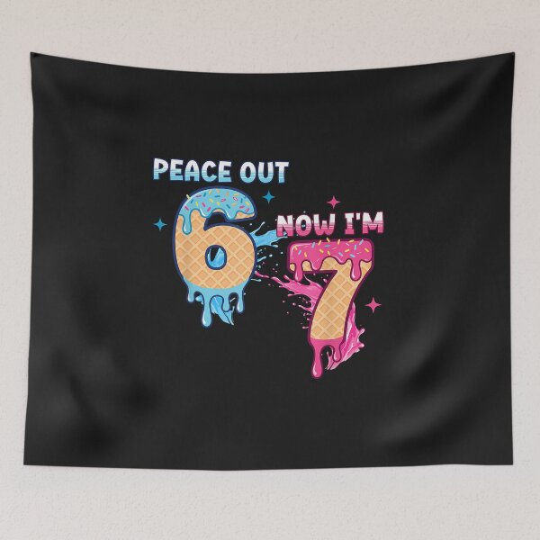 Item preview, Peace Out 6 Now I'M 7 Ice Cream Drip 7Th Birthday 67 Meme designed and sold by diyoor.