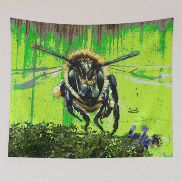 Item preview, Street art honeybee – straight towards you / Swiss Artwork Photography designed and sold by Raphael Wolf.