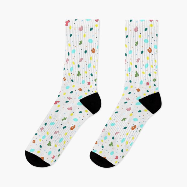 Item preview,  playful cartoon-style letter shapes scattered among colorful dots and abstract blobs designed and sold by LSKY Art.