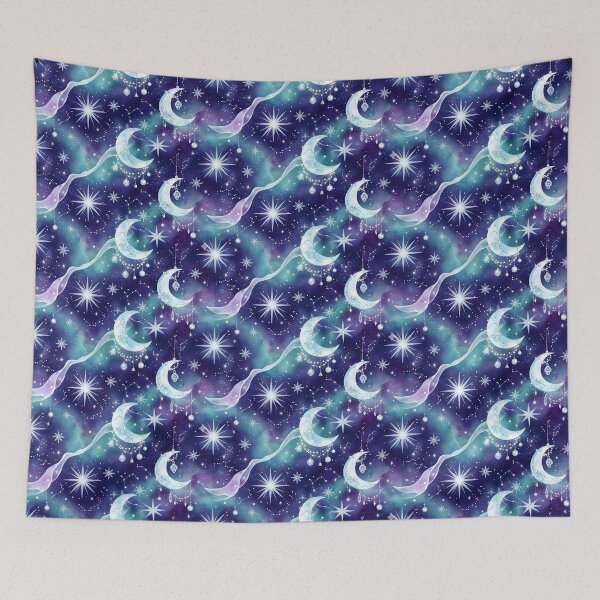 Item preview, Celestial Christmas Night – Moon & Stars Holiday designed and sold by Chaotic Neutral.