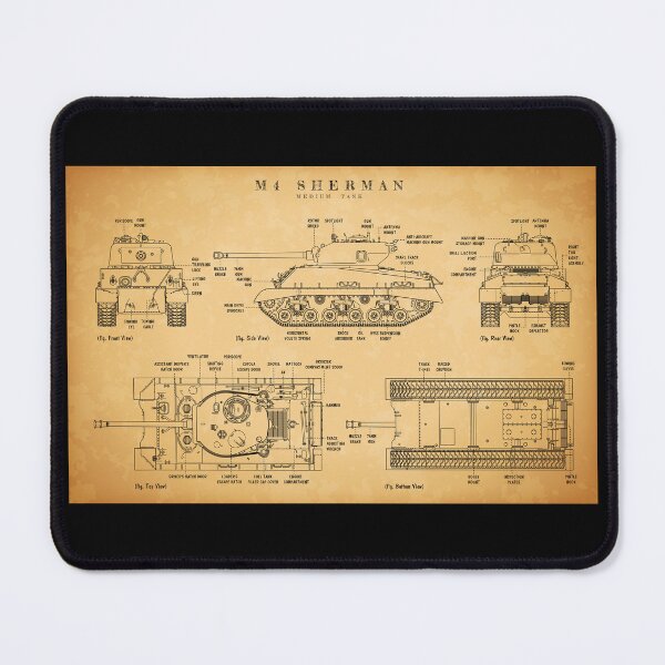 Item preview, M4 SHERMAN Medium Tank (Aged Parchment) designed and sold by BGALAXY.