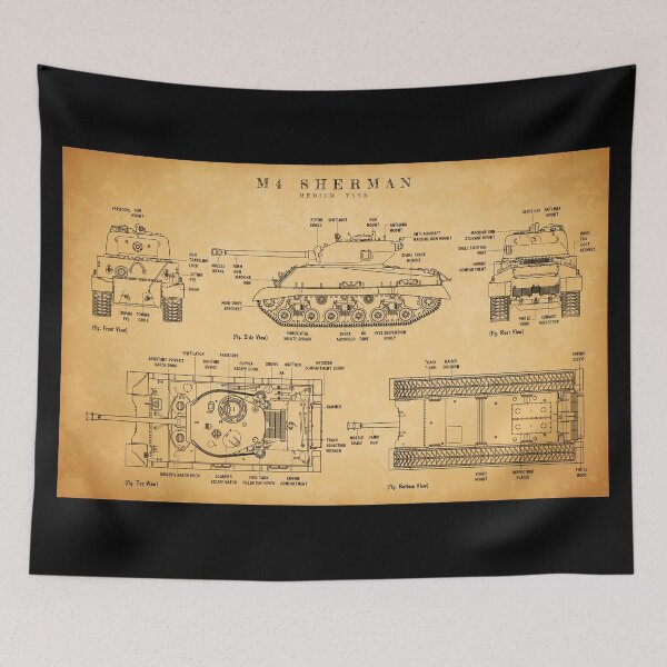 Item preview, M4 SHERMAN Medium Tank (Aged Parchment) designed and sold by BGALAXY.