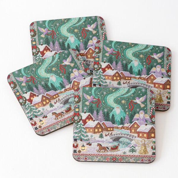 Item preview, Romanian Folk Christmas Village Embroidery designed and sold by Maximilianos.