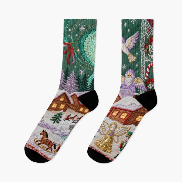 Item preview, Romanian Folk Christmas Village Embroidery designed and sold by Maximilianos.