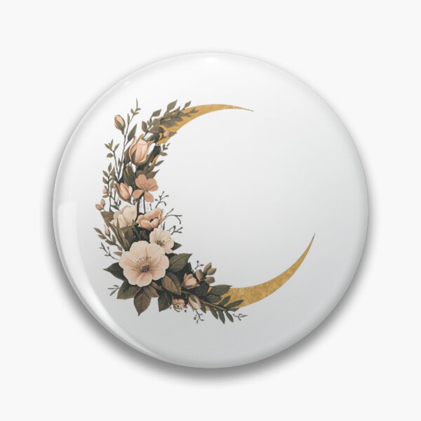 Item preview, Floral Crescent Moon Botanical Art designed and sold by The Crazy Cat Lady.