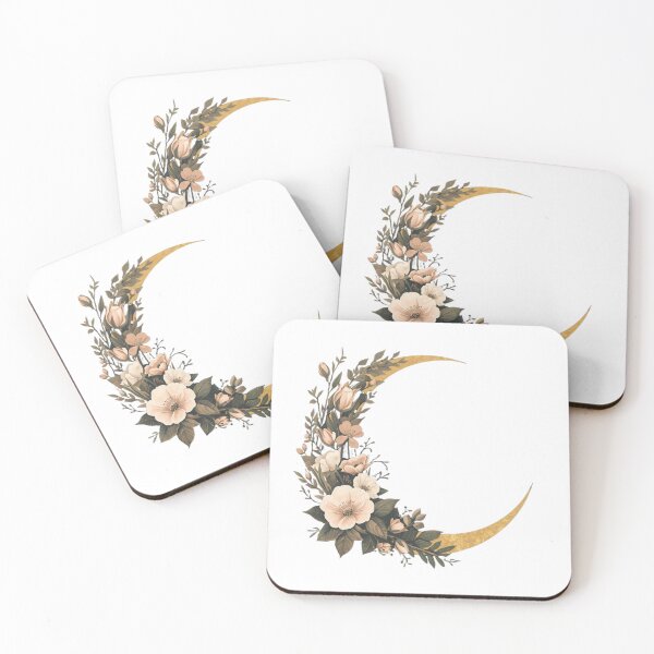 Item preview, Floral Crescent Moon Botanical Art designed and sold by The Crazy Cat Lady.