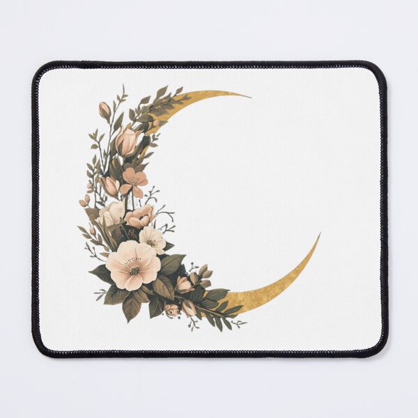 Item preview, Floral Crescent Moon Botanical Art designed and sold by The Crazy Cat Lady.