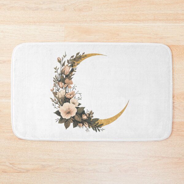 Item preview, Floral Crescent Moon Botanical Art designed and sold by The Crazy Cat Lady.