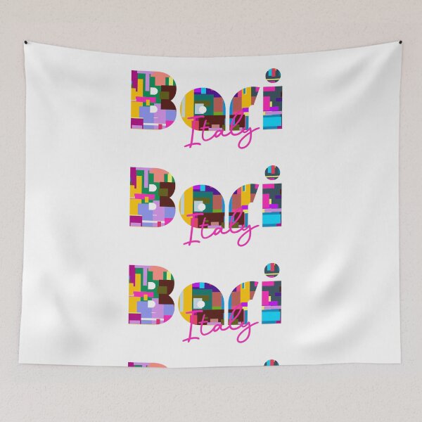 Item preview, Bari, Italy, Vibrant Abstract City Typography Art designed and sold by Wanderful-roads.