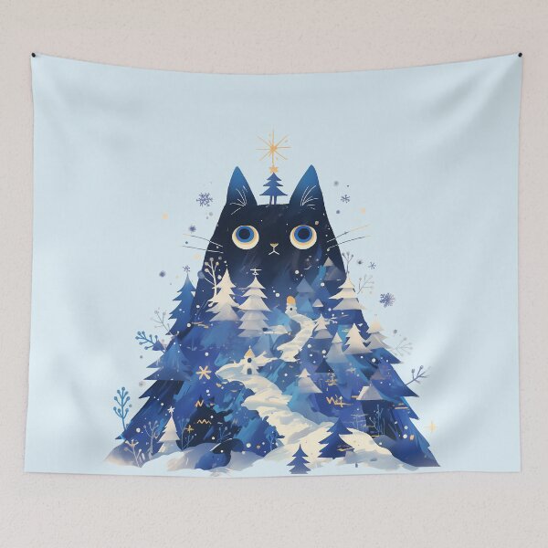 Item preview, Black cat on the top of the world designed and sold by WoollenLlama.