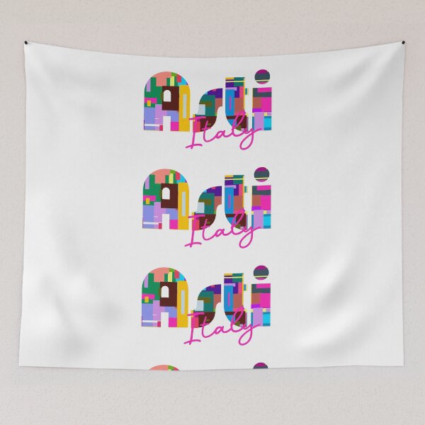 Item preview, Asti, Italy, Vibrant Abstract City Typography Art designed and sold by Wanderful-roads.