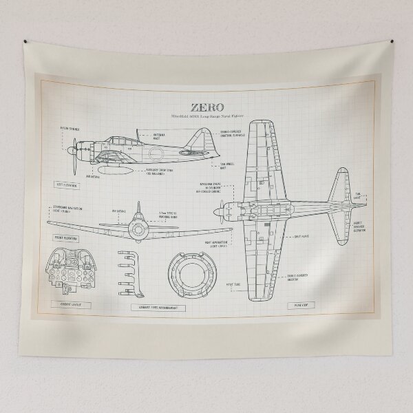 Item preview, ZERO: Long-Range Naval Fighter (Ivory Blueprint) designed and sold by BGALAXY.