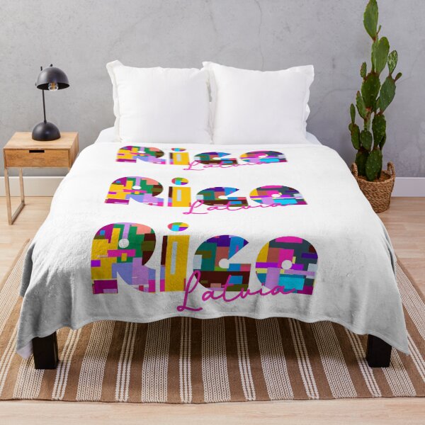 Item preview, Rīga, Latvia, Vibrant Abstract City Typography Art designed and sold by Wanderful-roads.