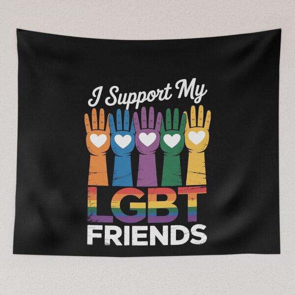 Item preview, I Support My LGBT Friends LGBTQ Gay Lesbian Awareness designed and sold by MonsterBuddiess.