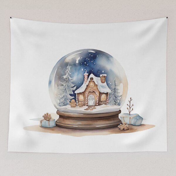 Item preview, Snow globe with gingerbread house – winter watercolor designed and sold by Rose Design & Photos.