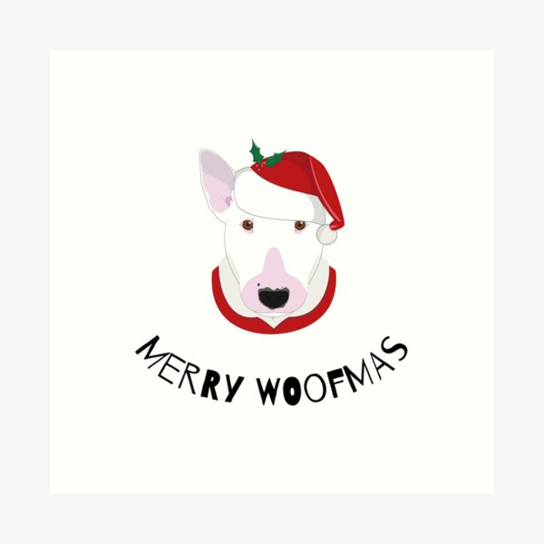 Item preview, Merry Woofmas | Bull Terrier designed and sold by annemyne.