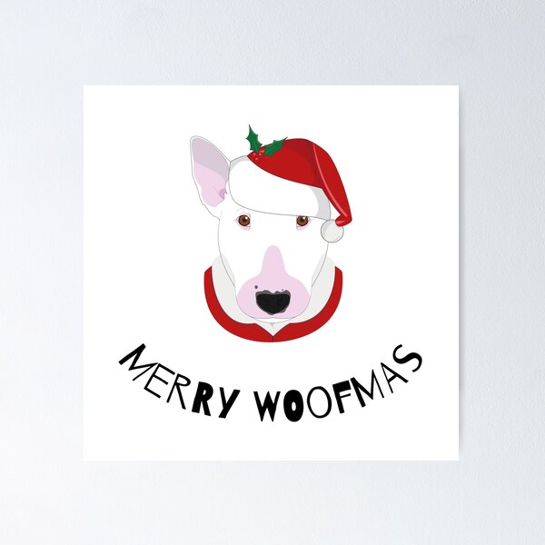 Item preview, Merry Woofmas | Bull Terrier designed and sold by annemyne.