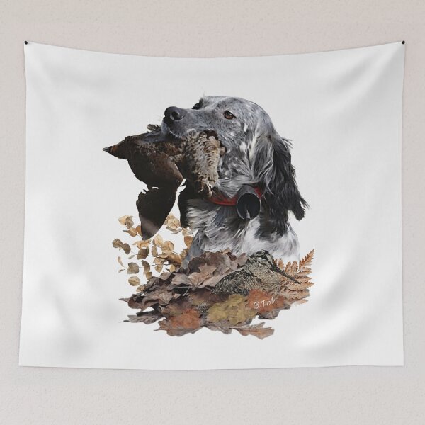 Item preview, English Setter’s Perfect Point on Woodcock designed and sold by TammyHunterArt.